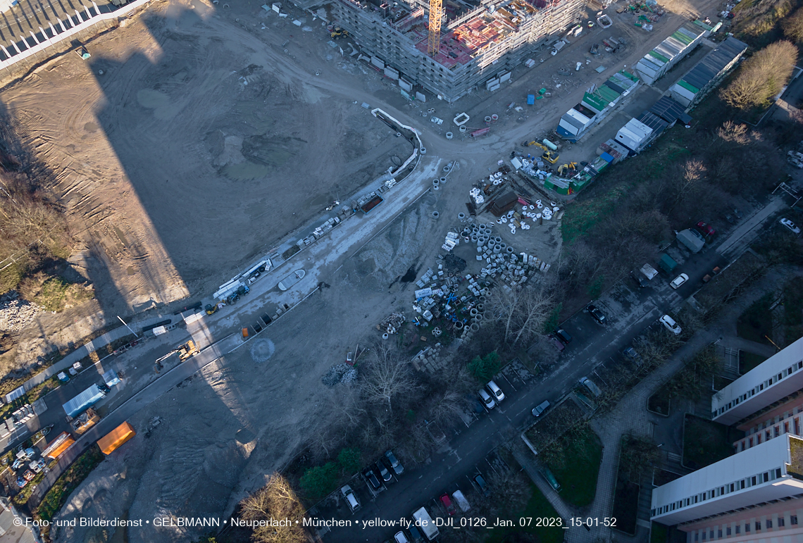 07.01.2023 - Baustelle zum Alexisquartier und Pandion Verde in Neuperlach